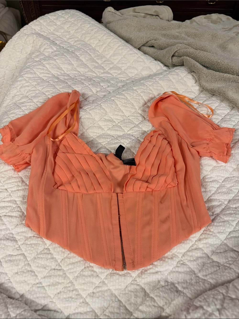 Windsor NWT Women's Coral Peplum Corset Top